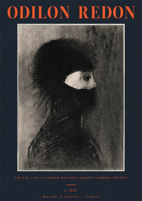 Odilon Redon The Eye, Like a Strange Balloon, Mounts Towards Infinity No2 - Affiche