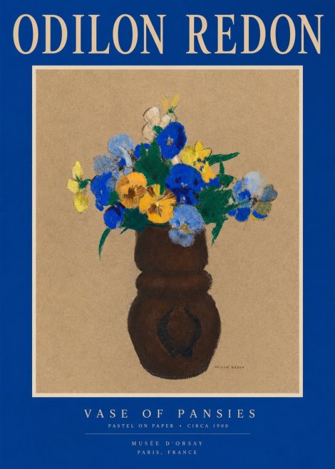 Odilon Redon Vase of Pansies No2 - Affiche