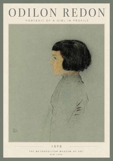 Odilon Redon Portrait of a Girl in Profile No4 - Affiche