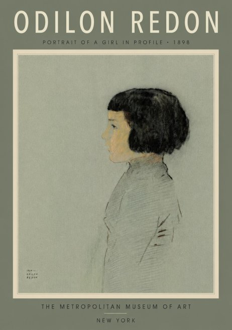 Odilon Redon Portrait of a Girl in Profile No6 - Affiche