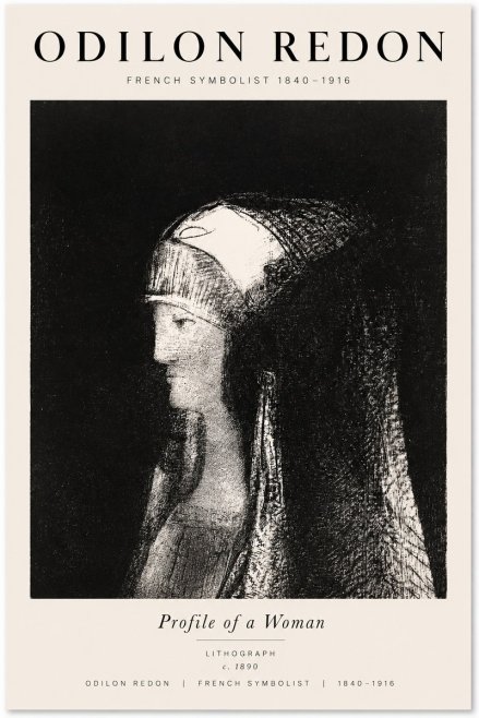 Odilon Redon Profile of a Woman No1 - Affiche