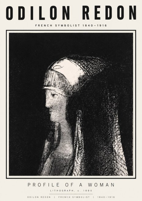 Odilon Redon Profile of a Woman No3 - Affiche