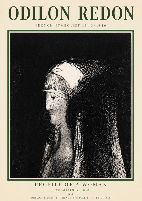 Odilon Redon Profile of a Woman No5 - Affiche