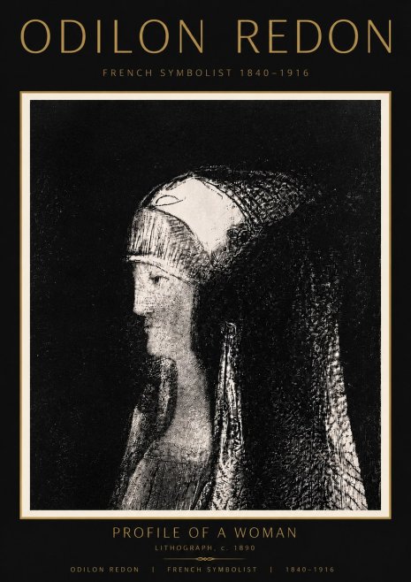 Odilon Redon Profile of a Woman No6 - Affiche
