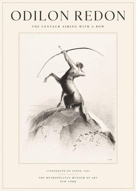 Odilon Redon The Centaur Aiming with a Bow No1 - Affiche