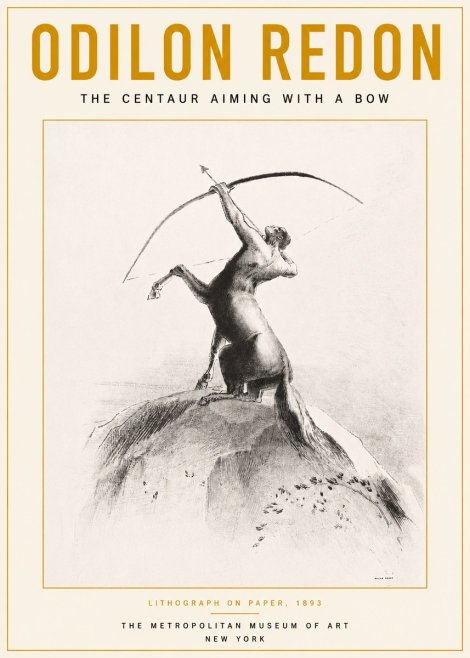 Odilon Redon The Centaur Aiming with a Bow No3 - Affiche
