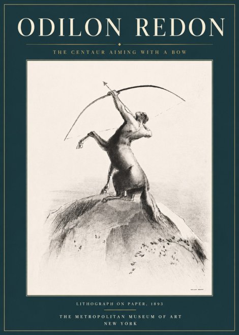 Odilon Redon The Centaur Aiming with a Bow No4 - Affiche