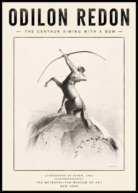 Odilon Redon The Centaur Aiming with a Bow No5 - Affiche