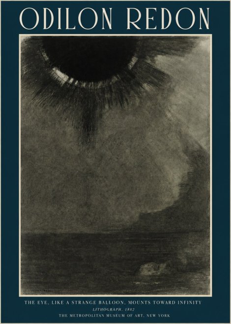 Odilon Redon The Eye, Like a Strange Balloon, Mounts Toward Infinity No2 - Affiche