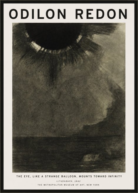 Odilon Redon The Eye, Like a Strange Balloon, Mounts Toward Infinity No5 - Affiche