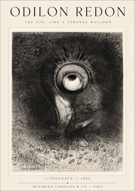 Odilon Redon The Eye, Like a Strange Balloon No1 - Affiche