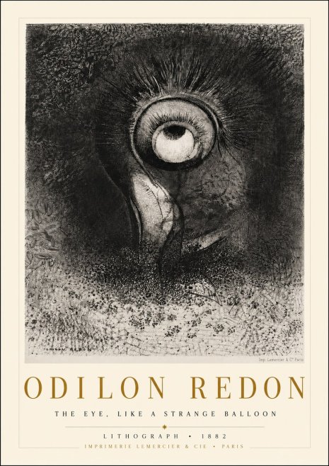 Odilon Redon The Eye, Like a Strange Balloon No3 - Affiche