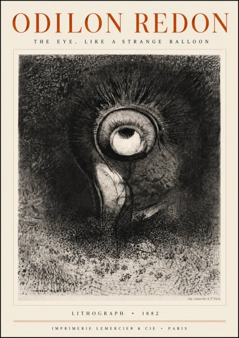 Odilon Redon The Eye, Like a Strange Balloon No4 - Affiche