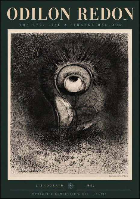 Odilon Redon The Eye, Like a Strange Balloon No5 - Affiche