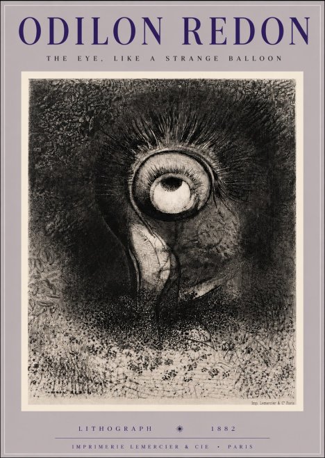 Odilon Redon The Eye, Like a Strange Balloon No6 - Affiche