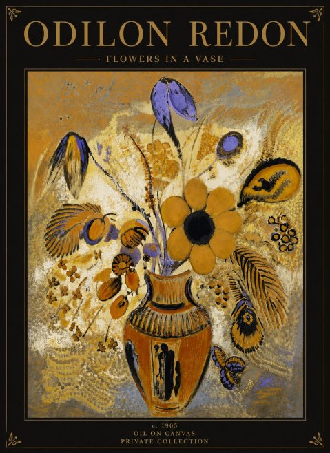 Odilon Redon Flowers in a Vase II No4 - Affiche
