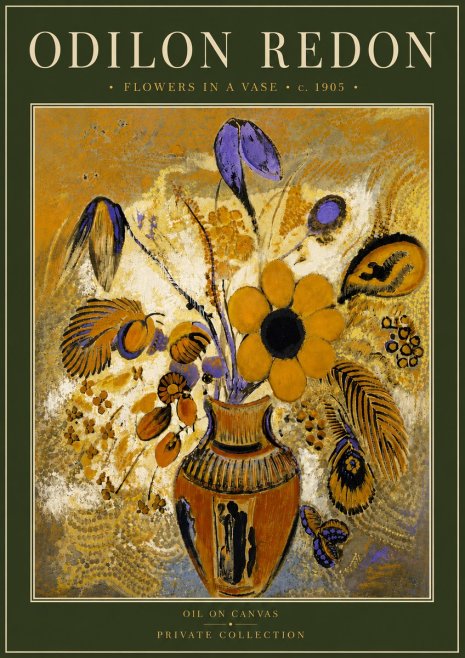 Odilon Redon Flowers in a Vase II No6 - Affiche