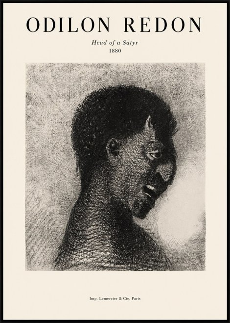 Odilon Redon Head of a Satyr No1 - Affiche