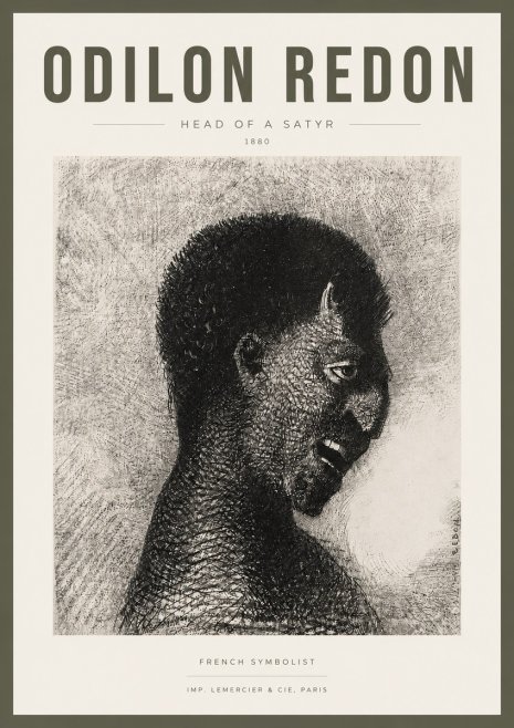 Odilon Redon Head of a Satyr No3 - Affiche