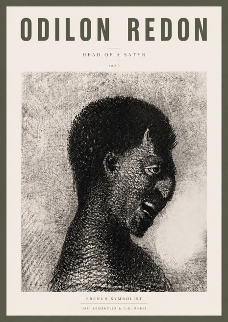 Odilon Redon Head of a Satyr No5 - Affiche