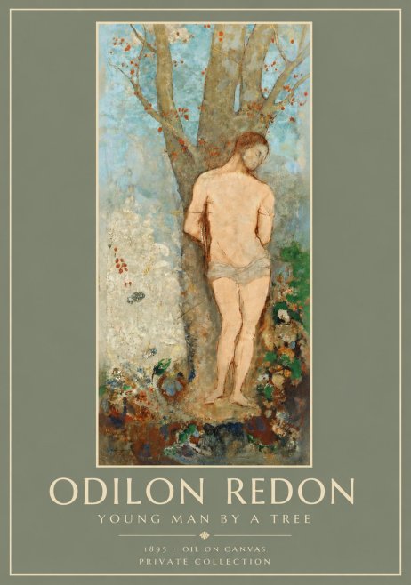 Odilon Redon Young Man by a Tree No3 - Affiche