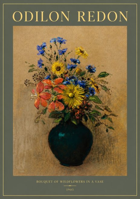 Odilon Redon Bouquet of Wildflowers in a Vase No2 - Affiche