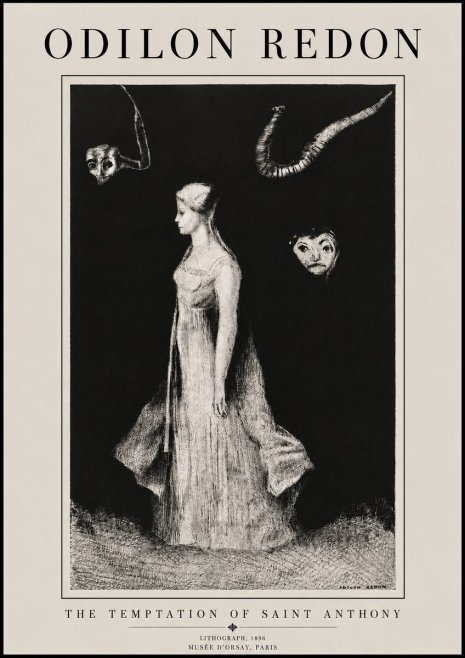 Odilon Redon The Temptation of Saint Anthony No3 - Affiche