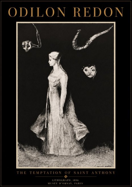 Odilon Redon The Temptation of Saint Anthony No6 - Affiche
