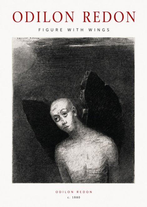 Odilon Redon Figure with Wings No4 - Affiche