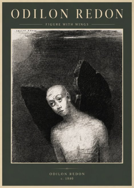 Odilon Redon Figure with Wings No5 - Affiche