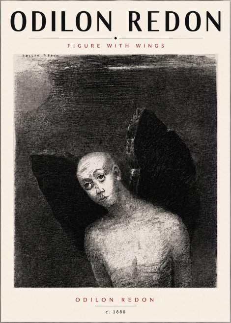 Odilon Redon Figure with Wings No6 - Affiche