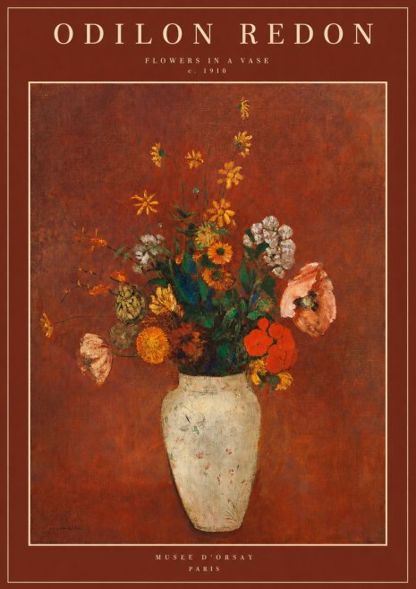 Odilon Redon Flowers in a Vase III No2 - Affiche