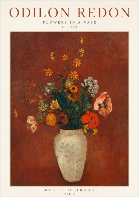 Odilon Redon Flowers in a Vase III No3 - Affiche