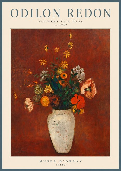 Odilon Redon Flowers in a Vase III No4 - Affiche