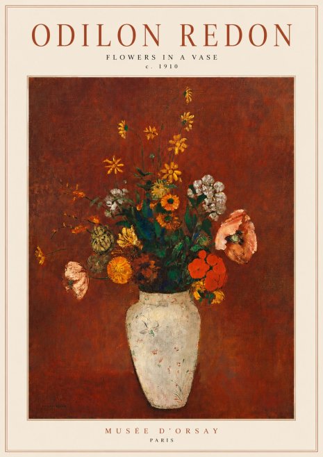 Odilon Redon Flowers in a Vase III No5 - Affiche