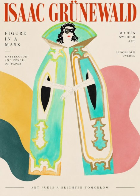 Isaac Grünewald Figure in a Mask No3 - Affiche