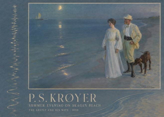 P.S. Krøyer Summer Evening on Skagen Beach — the Artist and His Wife No2 - Affiche