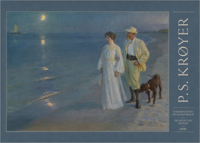 P.S. Krøyer Summer Evening on Skagen Beach — the Artist and His Wife No3 - Affiche
