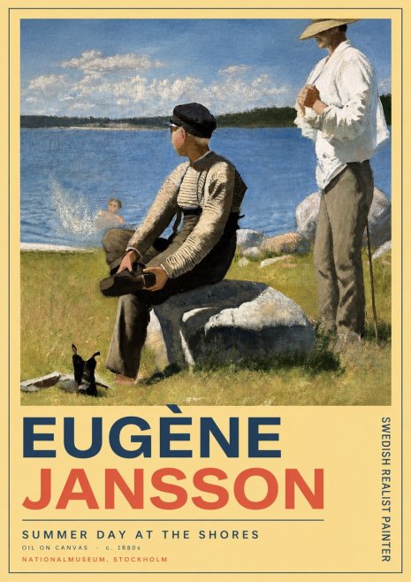 Eugène Jansson Summer Day at the Shores No3 - Affiche