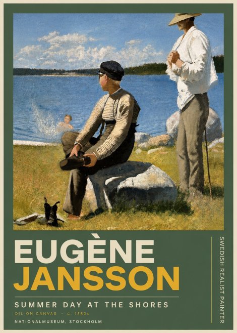 Eugène Jansson Summer Day at the Shores No5 - Affiche