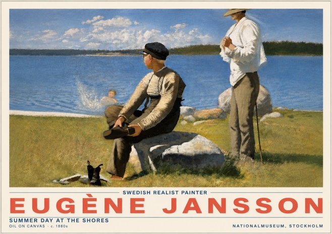 Eugène Jansson Summer Day at the Shores No6 - Affiche