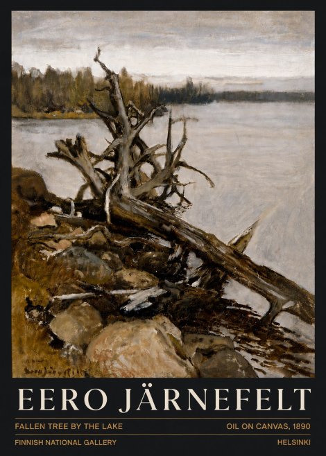 Eero Järnefelt Fallen Tree by the Lake No6 - Affiche