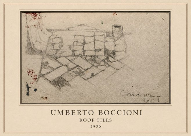 Umberto Boccioni Roof Tiles No4 - Affiche