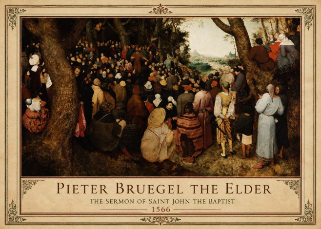 Pieter Bruegel The Sermon of Saint John the Baptist I No1 - Affiche