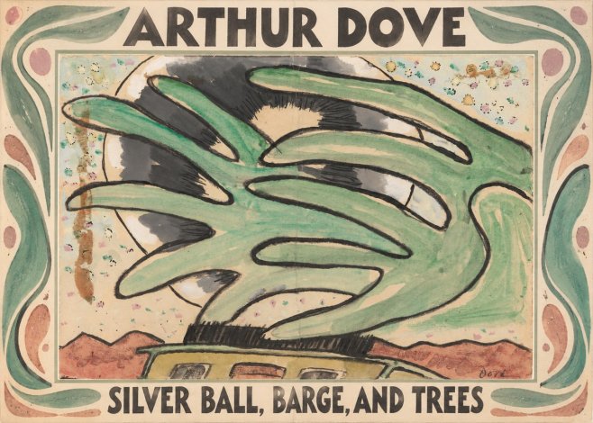 Arthur Dove Silver Ball, Barge, and Trees No1 - Affiche