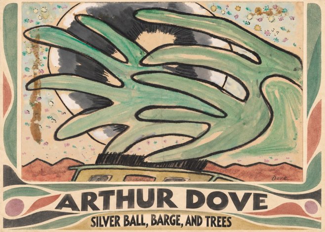 Arthur Dove Silver Ball, Barge, and Trees No4 - Affiche