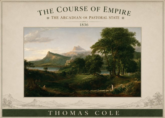 Thomas Cole The Course of Empire - the Arcadian or Pastoral State No3 - Affiche