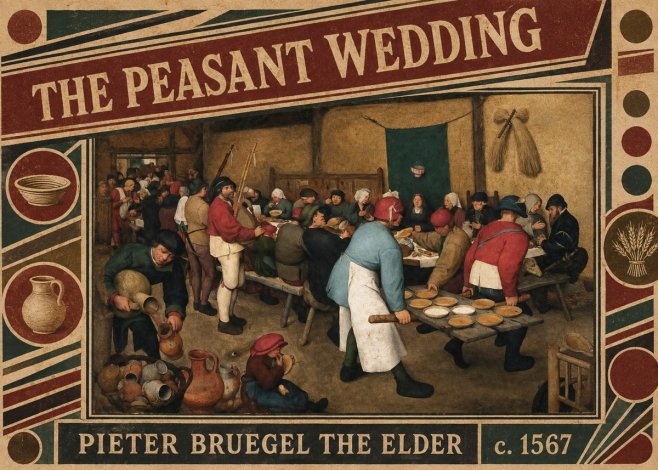 Pieter Bruegel The Peasant Wedding III No6 - Affiche