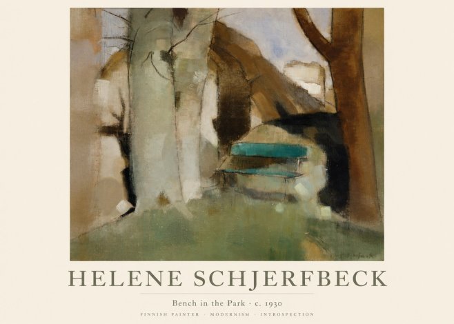 Helene Schjerfbeck Bench in the Park No1 - Affiche