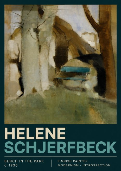 Helene Schjerfbeck Bench in the Park No3 - Affiche